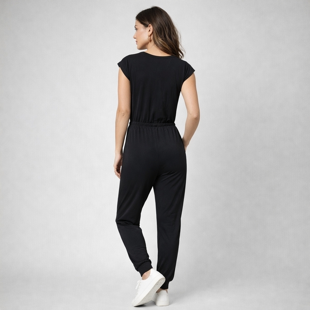 Pretty Garden Women's Black Elastic Waist Jumpsuit - NWT - Picture 2 of 6